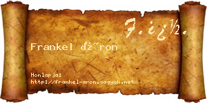 Frankel Áron névjegykártya